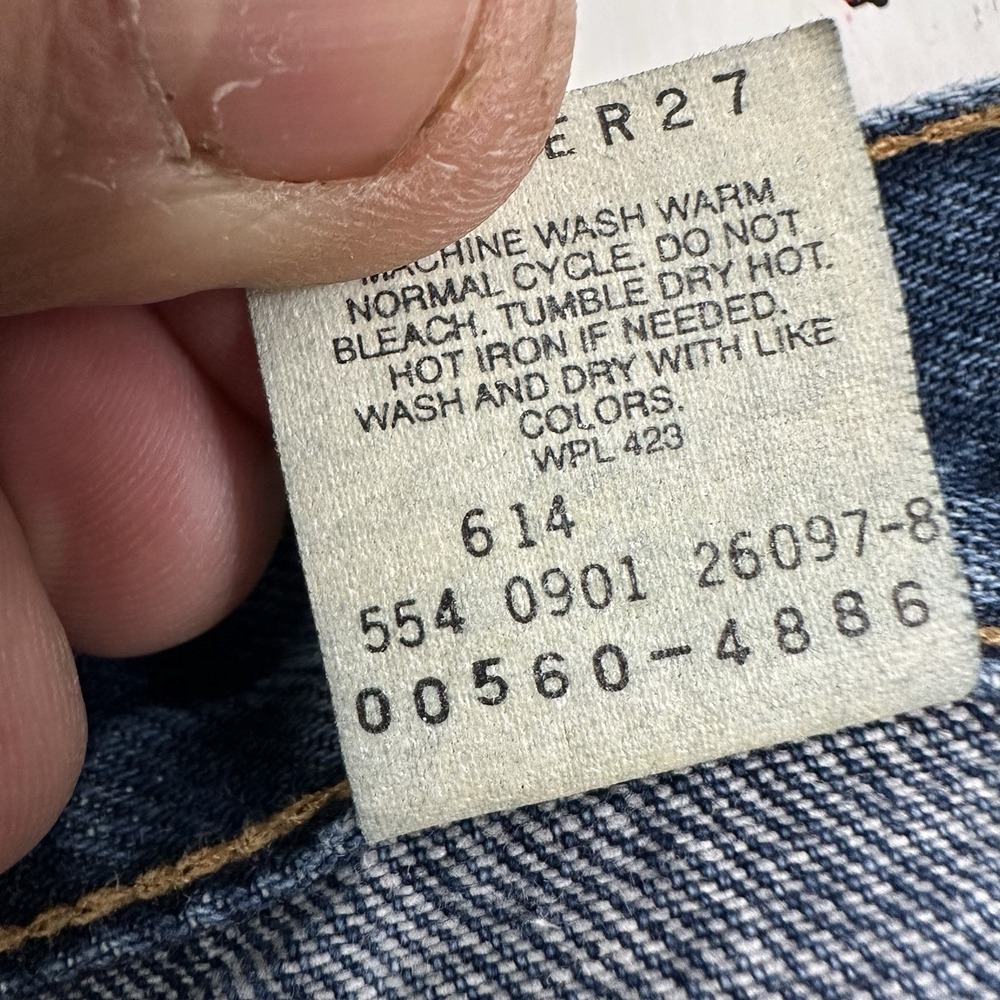 VTG Y2K Levi's 560 Loose Jeans Actual 35x36 Tapered Rare Size Blue Made In USA - Picture 10 of 12